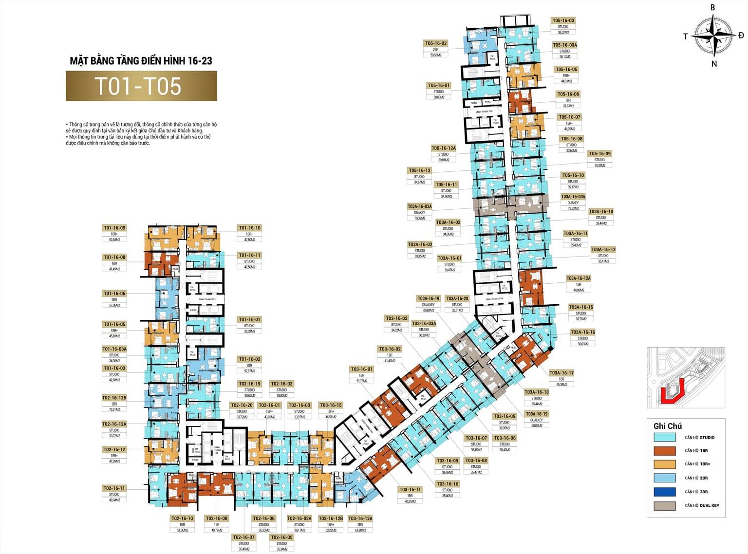 mặt bằng dự án elite city hạ long tòa a tầng 16 - 23