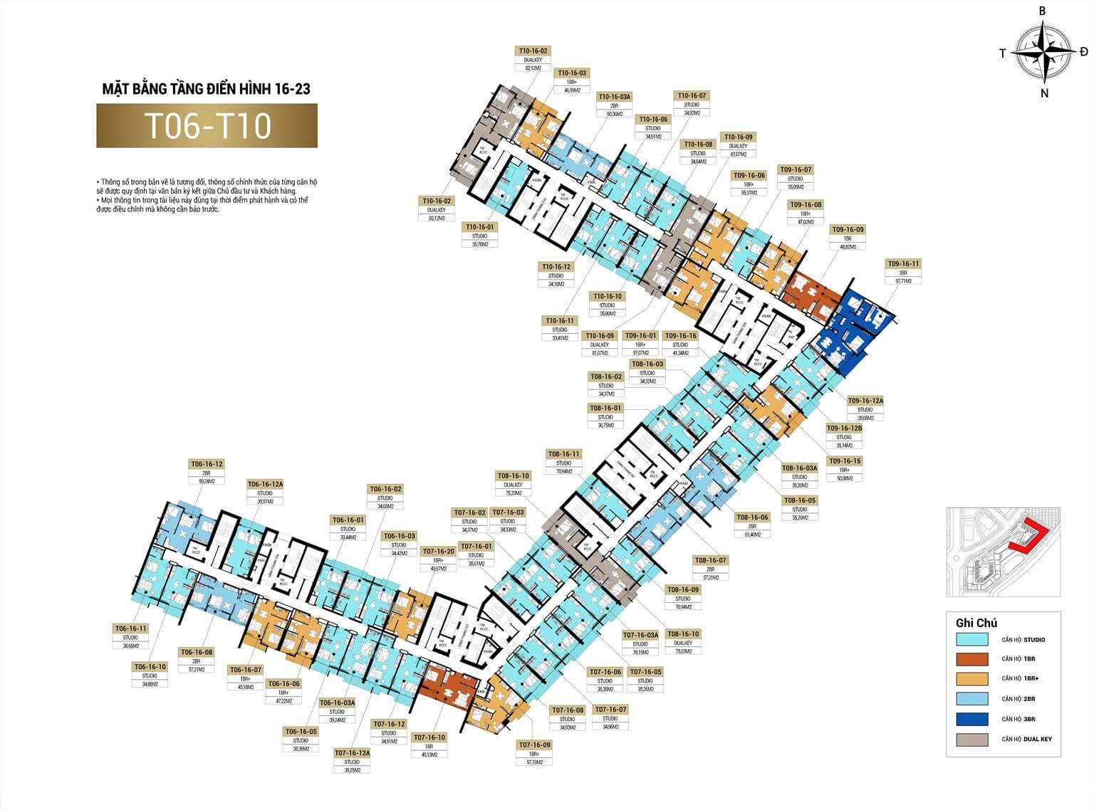 mặt bằng dự án elite city hạ long tòa b tầng 16 - 23